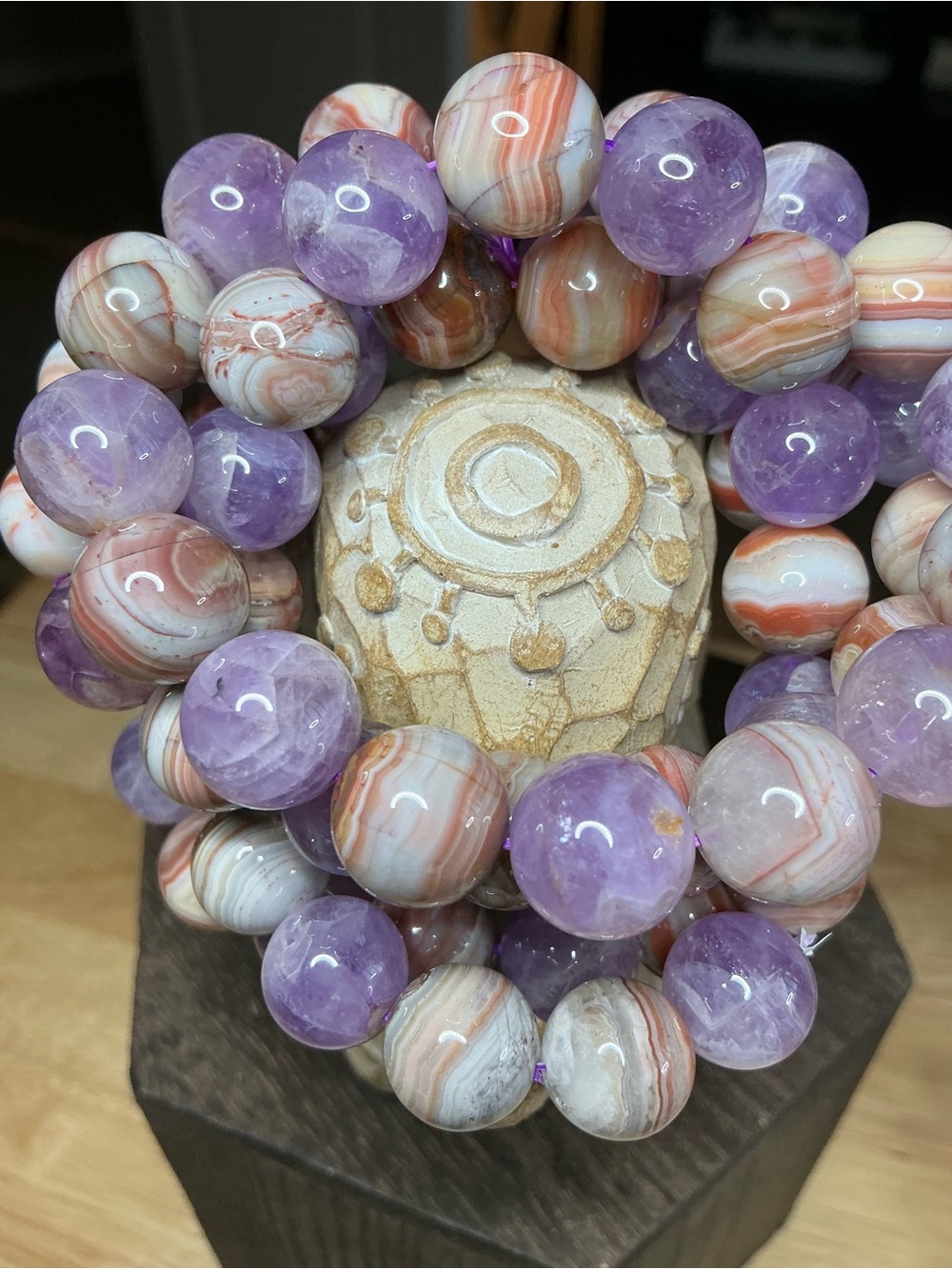 Amethyst and Crazy Lace with Sunstone Stripe 12mm - Picture 3 of 5